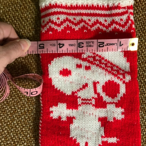 Red and White Christmas Stocking with Snoopy in Santa Hat - Picture 5 of 6